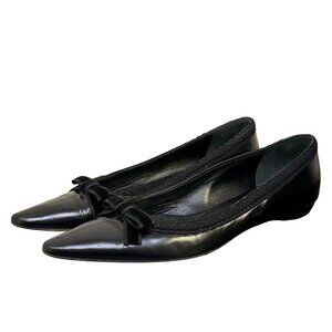 Prada Black Pointed Toe Flats Size 40.5 /10